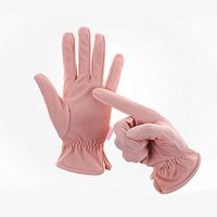 Yjdr Sun Protection Gloves Female Summer Anti-UV Thin Section Breathable Non-Slip Outdoor Riding Full Finger Short Gloves (Color : Pink)