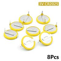 Battery CR2025 3V 2 Tabs Coin Cell for Main Board Toy Electronic Scale 8Pcs