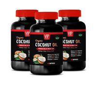 Metabolism Energy Booster - Energy Booster Women - Organic Coconut Oil 2000MG - Natural Fatty ACIDS - Coconut Oil Women - 3 Bottles (180 Softgels)