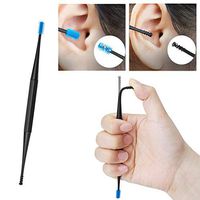 Yu2d 🌹🌹 Reusable Dual Head Ear Cleaning Stick Ear Pick Ear Wax Remover Cleaner Tool（Black）