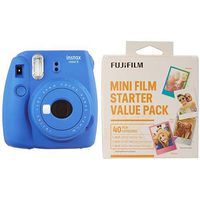 Fujifilm Instax Mini 9 Instant Camera Cobalt Blue w/ Fujifilm Starter Film Pack