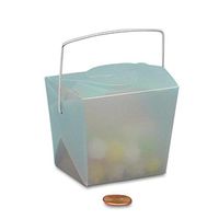 Blue Frosted Plastic Chinese Take Out Boxes 2 3/4" X 2" | Quantity: 12