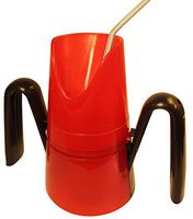 RiJe Dysphagia Cup Controlled Sips of Thin and Nectar-Thick Liquids for Difficulty Swallowing, Red, Made in Canada