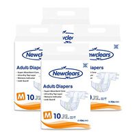 Newclears Adult Diapers with Tabs for Incontinence Care, Medium, White, 4 Pack (40 Count)