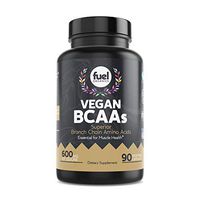 Fuel Organics Vegan BCAAs Amino Acids︱Our BCAA Capsules Works As Good As Powder︱Effective Preworkout & Post Workout Recovery Branched Chain Acid Supplement︱Energy Enhancing 90 Unflavored Pills