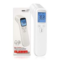 No Touch Thermometers for Adults and Kids Digital Forehead Thermometer Gun,for Fever Ear and Forehead,Universal Thermometers Probe Cover,Non Contact Infrared Body Instant Read-White