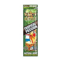 Juicy Pure Hemp Wraps - Sealed Display Box - 50 (25 x 2) Hemp Wraps per Box - (Tropical Passion)