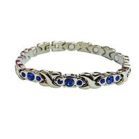 Magnetic Therapy Bracelet Blue Crystal Design