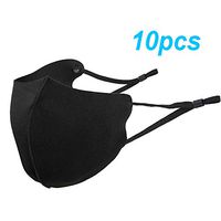 Tsun 10pcs Washable Reusable Adjustable Unisex Dust Masks Face Mask Earloop Mask Bandana Headwear (Black)