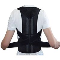 ZSZBACE Posture Corrector Back Support Shoulder Brace Belt for Men Women Adjustable 5 Size (L:Waist Length fits 35.4-41.3", Black)