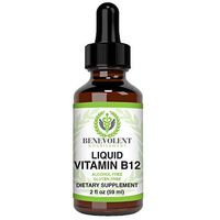 Vitamin B12 Liquid Drops Formula - Potent & Effective 5000 mcg per Serving with Folic Acid and Biotin Fast Absorbing Sublingual Formula - Delicious Raspberry Flavored for All Family- Gluten Free