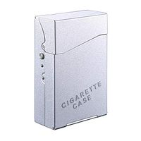 Metal Cigarette Case Solid Magnetic Flip Top Closure Cigar Hard Box Holder for 20 Cigarettes (Silver)