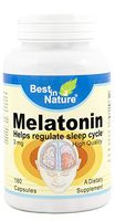 Melatonin 3mg 180 Capsules- associated with regulating Normal Sleep Cycles, Also a Potent antioxidant That Defends Against Free radicals. 180 Tablets. Supplied by Best In Nature.