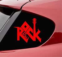 Slap-Art Rock and roll Music Guitar Electric Vinyl Decal Sticker (Red)