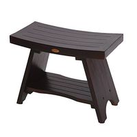 Decoteak Serenity Eastern Style 24" Teak Shower Bench Stool - Bathroom, Bath