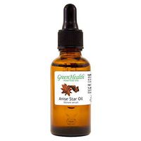 Anise Star Essential Oil - 1 fl oz (30 ml) Glass Bottle w/Glass Dropper - 100% Pure Essential Oil - GreenHealth