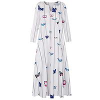 Maxi Dresses for Women Casual Long Sleeve Printed Autumn Ladies Dress Shirt Tops Blouse