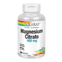 Solaray Magnesium Citrate 400 milligrams | Nutritive Support for Healthy Heart, Muscle, Nerve and Circulatory Function | Chelated for Absorption | 180 Count