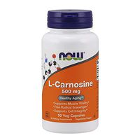 NOW Supplements, L-Carnosine (Beta-Alanyl-L-Histidine) 500 mg, Healthy Aging, 50 Veg Capsules