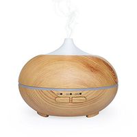 150ML Ultrasonic Cool Mist Humidifier, Aromatherapy Essential Oil Diffuser With 7 Color LED Lights Changing, Auto Shut-Off & Whisper-Quiet for Bedroom, SPA, Office - Wood Grain By Minimalist Product