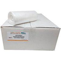 PlasticMill 20-30 Gallon Garbage Bags, High Density: Clear, 16 Micron, 30x37, 500 Bags.