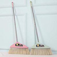 The Length of The Stainless Steel Sweeper for Household use is 88 cm. The Head of The Sweeper is 33 cm, Pink 1 Light Green 1 (2 in Total)