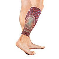 Stretch Sport Calf Sleeve Psychedelic Fractal Face Pattern Protective Guard for Men Women - Best Footless Compression Socks for Shin Splints, Running,Basketball Football (1 Pair)