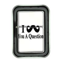 Windproof Refillable Oil Lighter with Tin Gift Box Mustache Design-006