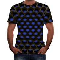 2019 New-Men’s Short Sleeve T Shirt Summer 3D Printed Casual Shirts Crewneck Blouse Tops (M, Blue)