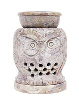 Hand Carved Essential Oil Burner Diffuser Made of Soapstone with Tea Light Holder Aromatherapy (Design2)