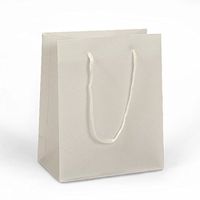 White Plastic Euro Tote Bags | Quantity: 12 | Width: 4 1/2" Gusset - 2 1/2"