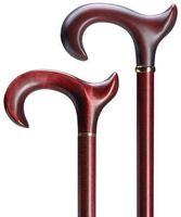 Men's Extra Long Wood Cane Burgundy Left-Hand 42" Long.