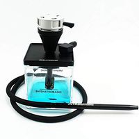 1 Hose Hookah Complete Set Combo Kit Mini Small Acrylic Shisha Hookah Set Portable Narghile Sheesha Square Molasses Single Shisha (Color : Black)