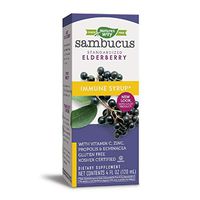 Nature's Way Sambucus Immune Elderberry Syrup, Herbal Supplements with Echinacea, Zinc, and Vitamin C, Gluten Free, Vegetarian, 4 Ounce (Packaging May Vary)