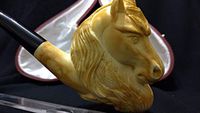 XLARGE HORSE & EAGLE MEERSCHAUM PIPE HANDCARVED FROM BLOCK MEERSCHAUM BY ADNAN