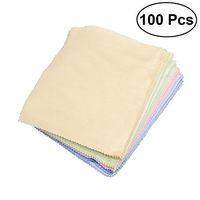 LEDMOMO Microfiber Cleaning Cloths Cleaning Cloths for Eyeglasses Camera Lens Cell Phones, Pack of 100 (4 Colors)