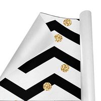 Gift Wrapping Paper Roll Polka Dot Black and White Chevronfor Birthday,Holiday,Wedding,Baby Shower Gift Wrap - 3Rolls - 58inch x 23inch Per Roll