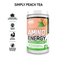 OPTIMUM NUTRITION Naturally Flavored ESSENTIAL AMINO ENERGY, Simply Peach Tea, Keto Friendly Preworkout and Essential Amino Acids with Green Tea and Green Coffee Extract, 7.94 Ounce (Pack of 1)