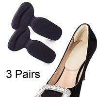 AMZALI Shoe Pads, High Heel Shoe Insole Cushion Inserts Pads, Heel Grips Back Liner Shoe Boot Cushion Black 3 Pairs