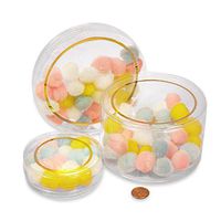 Round Clear PVC Box with Gold Bottom | Quantity: 24