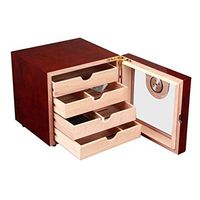 Humidors 50 Cigar Cigar Large Capacity moisturizing Cabinet 4-Layer Cigar Storage Box Equipped with humidifier and Hygrometer (Color : Red, Size : 242424cm)