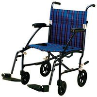 Fly-Lite Transport Chair - Blue w/ Blue Plaid Upholstery