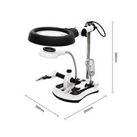 I want to fly freely Clip Desktop Electric Iron Sandpaper Multi-Function Magnifying Glass Repair Inspection 108mm Large Size 18 LED Lights