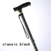 AD Aluminum Alloy Walking Stick Canes T Handle Non-Slip Color with Small 4 Leg Base with LED Light (Black/Copper),Black