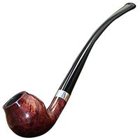 LittleFatBear Smoking Pipe Set Delicate Gift Case Packaging Photinia Wooden Tobacco Pipe with Wind Cap Cover, Cleaning Strip and Pipe Accessories