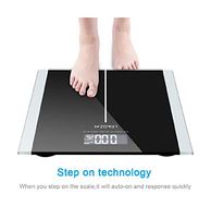 Leoneva Digital Body Weight Scale 180Kg Slim Waist Pattern Personal Scale Bathroom Scale with Large Backlit Display 6mm Thick Tempered Glass (Style1)