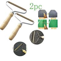 1-2 Pack Portable Manual Wood Handle Lint Remover Clothes Fuzz Shaver Lint Roller Laundry Cleaning Tools Hairball Quick Epilator for Sweater Woven Coat (2)