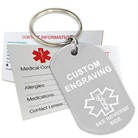 My Identity Doctor - Custom Engraved Medical Alert Keychain, Silver Colored Aluminum, 2 x 1.12 Inches