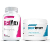 BustMaxx (60 Caps) Bundled with Breast Advance (4 oz.) - Most Effective Natural Breast Growth and Enhancement Combination for Bigger, Larger, Fuller Breasts | Enlargement Supplement & Topical Cream