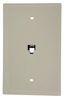 Leviton 40539-PMT Midsize Telephone Wall Jack, 6P4C, Light Almond